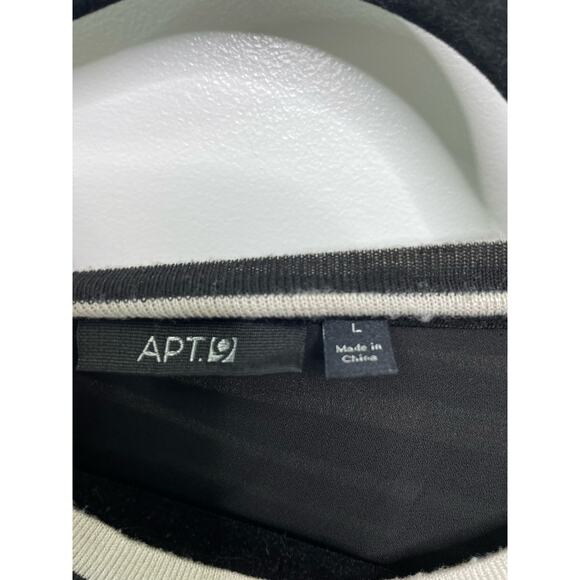 Apt 9 Striped Long Sleeve Crew Neck Layered Tunic Blouse Black Light Grey Size L - Picture 5 of 10